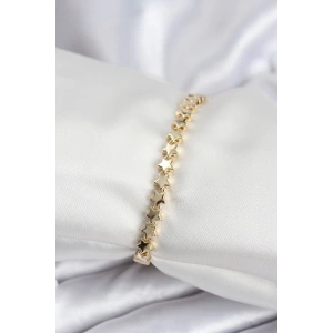 Pirinç VIP Seri Gold Renk Sıralı Yıldız Model Kadın Bileklik