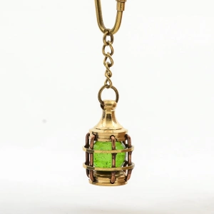 Pirinç Yeşil Gaz Lambası Tasarımı Anahtarlık