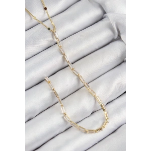 Pirinç Zirkon Taşlı Model Gold Renk Y Kolye