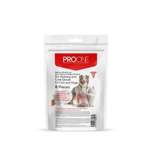 Pro One Kedi Ve Köpekler İçin Kuru Yıkama Ve Bakım Eldiveni 8 Adet