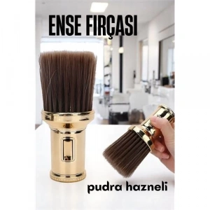 Pudra Hazneli Ense Fırçası Saç Temizleme Fırçası - Berber Temizlik Fırçası- Kuaför Berber Malzemesi