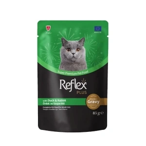 Reflex Plus Sos İçinde Ördekli ve Tavşanlı Pouch Yetişkin Konserve Kedi Maması 1 Adet 85 Gr