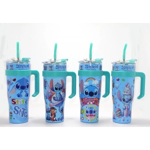 Sevimli Stitch Pipetli Termos Suluk