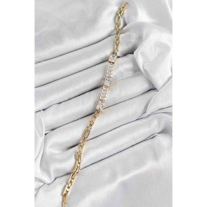 Xuping Pirinç Parçalı Su Yolu Model Gold Renk Kadın Bileklik