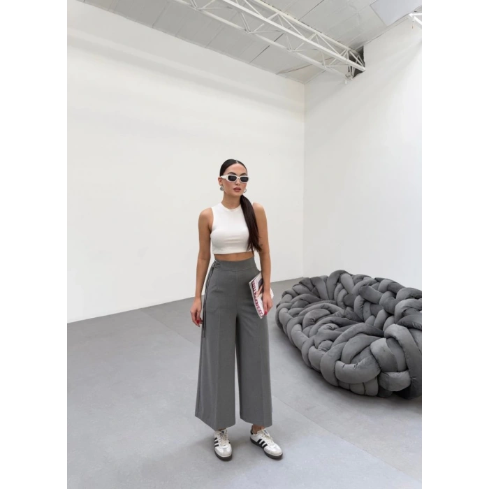 230 Gr Poly Viscose Full Lycra Metal Toka Aksesuarli Pantolon