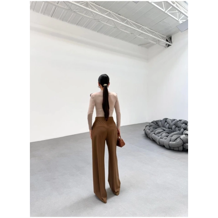 230 Gr Poly Viscose Full Lycra Pi̇leli̇ Palazzo Pantolon