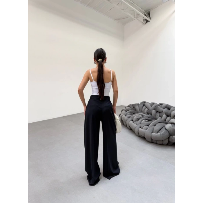 230 Gr Poly Viscose Full Lycra Pi̇leli̇ Palazzo Pantolon