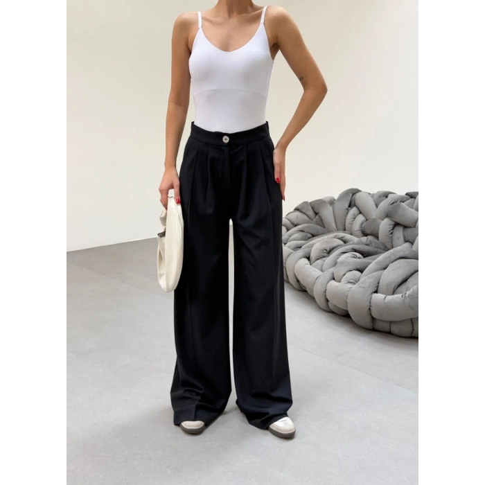 230 Gr Poly Viscose Full Lycra Pi̇leli̇ Palazzo Pantolon