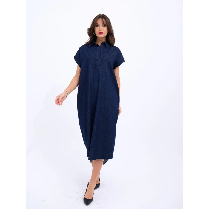 7348 KOT ELBİSE-MAVİ