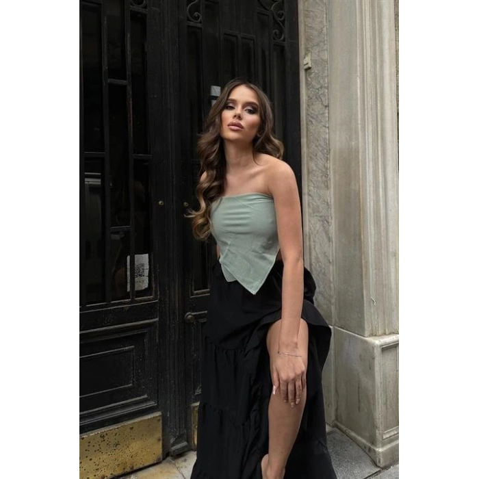 Audrey Fıfrlı Yırtmaç Detay Etek 4037