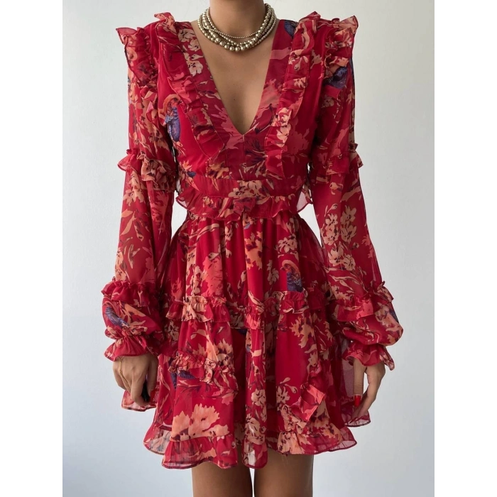 Avellino Sırt Dekolteli Elbise