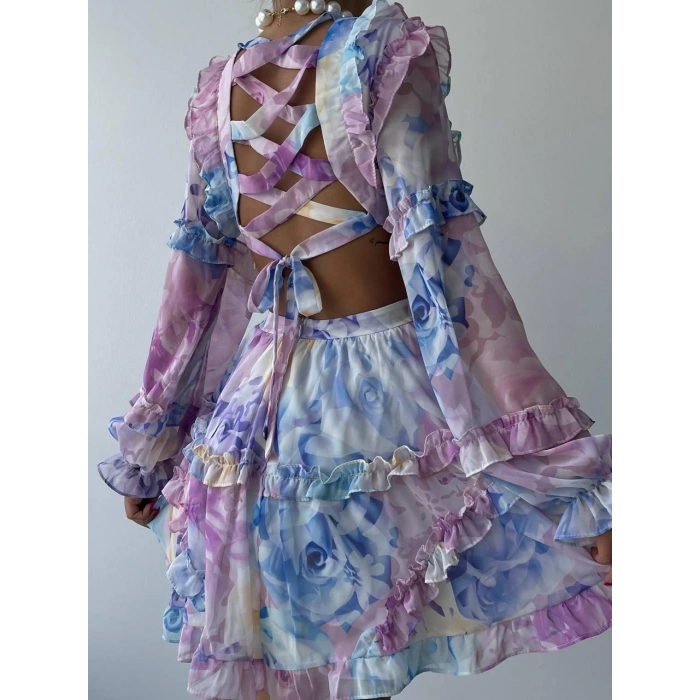 Avellino Sırt Dekolteli Elbise