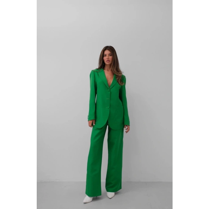 Bel Katlamalı Pantolon Blazer Ceket Takım