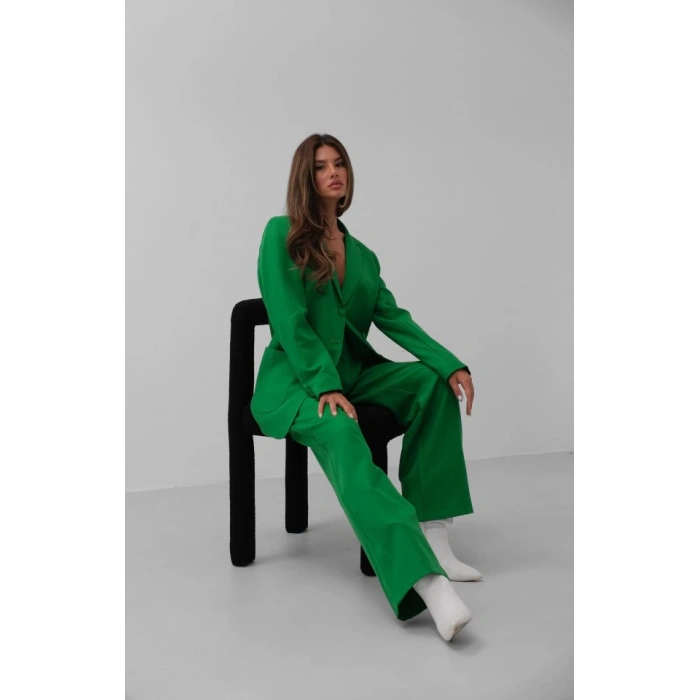 Bel Katlamalı Pantolon Blazer Ceket Takım