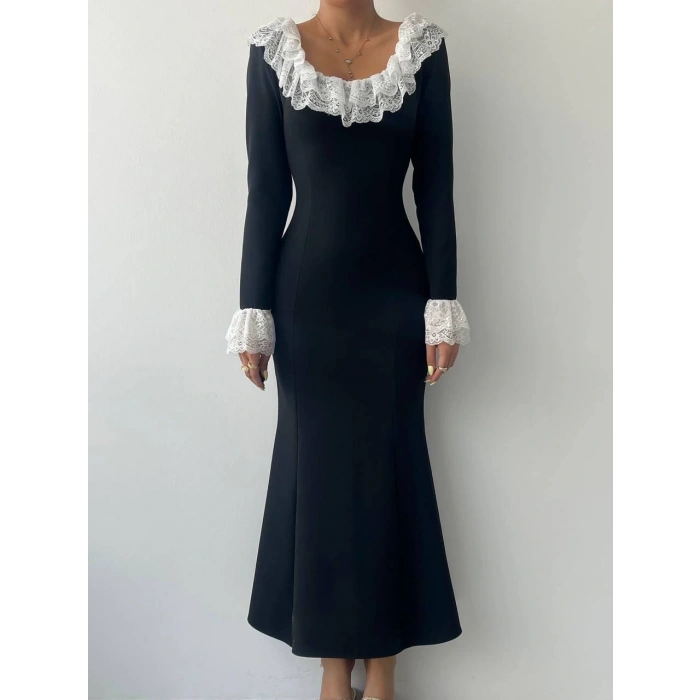 Belfast Dantel Yaka Elbise