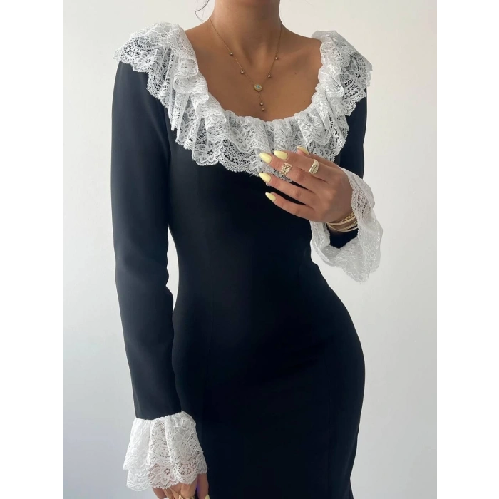 Belfast Dantel Yaka Elbise