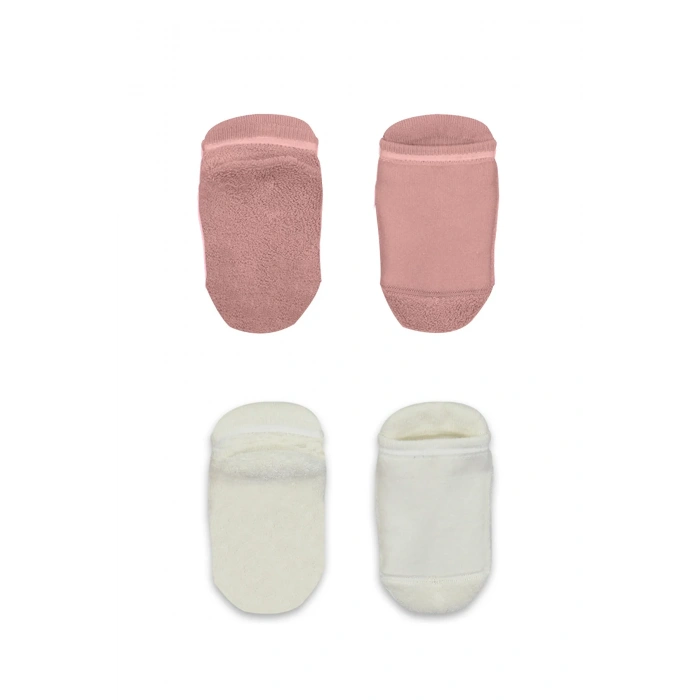 Bistyle 2li Altı Havlu Sneakers Kaymaz Çorap 20501 Ekru Pudra