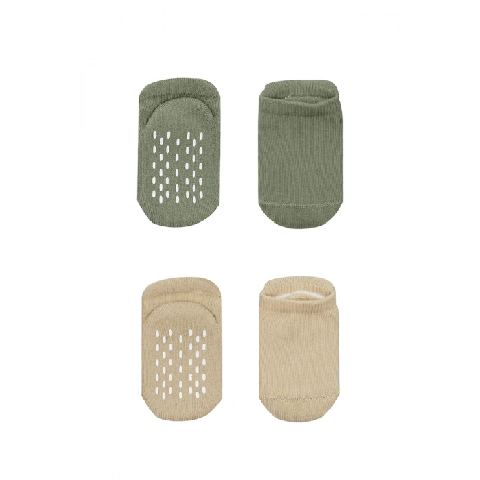 Bistyle 2li Altı Havlu Sneakers Kaymaz Çorap 20501 Nil Bej