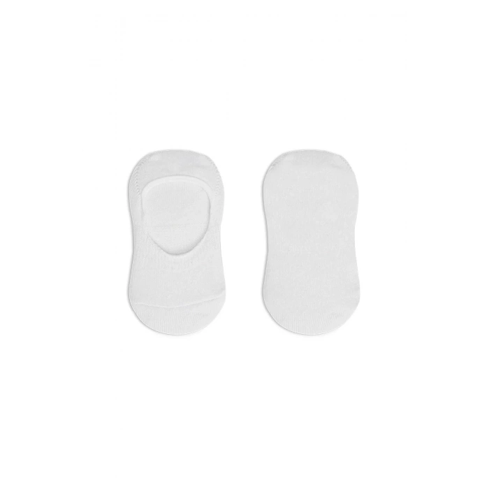 Bistyle 2li Penye Babet Silikonlu Basic Çorap 30104 Beyaz Beyaz
