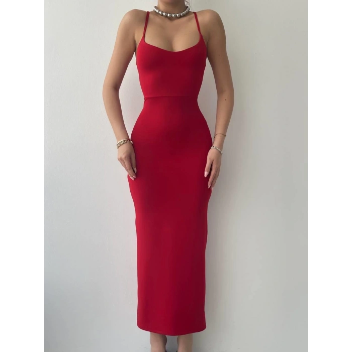 Blear Sırt Bağlamalı Elbise