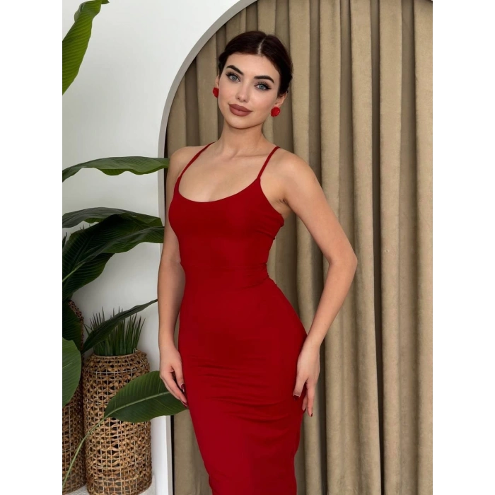 Blear Sırt Bağlamalı Elbise