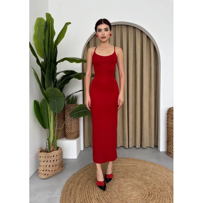 Blear Sırt Bağlamalı Elbise