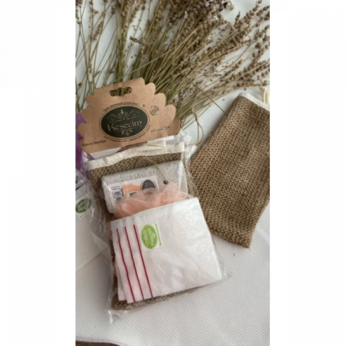 Doğal 4lü Banyo Hamam Seti