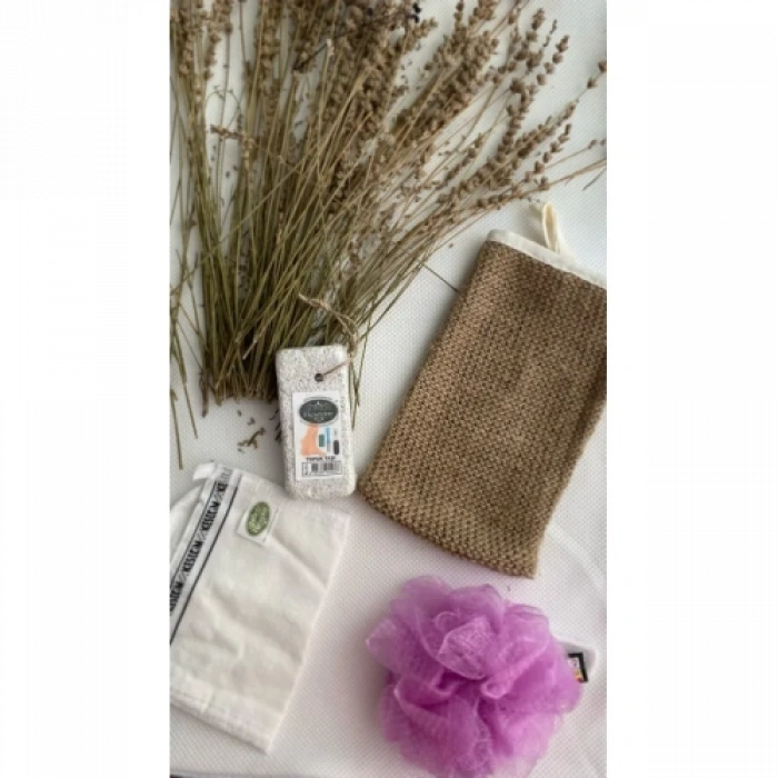 Doğal 4lü Banyo Hamam Seti