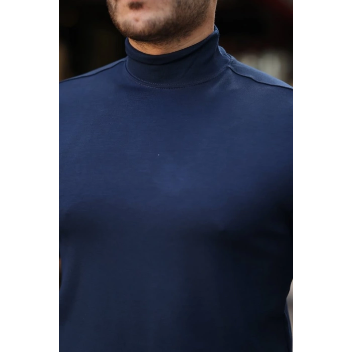 Erkek Balıkçı Yaka Modal Kumaş Esnek Kazak