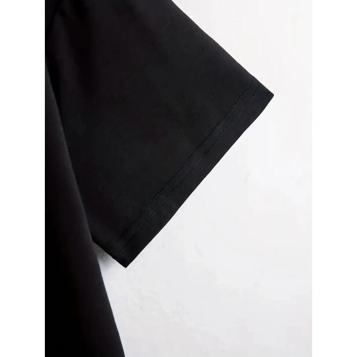 Erkek Kısa Kollu Bisiklet Yaka Baskılı Süprem Bluz