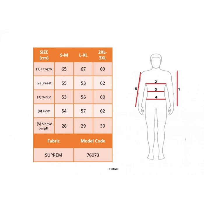 Erkek Kısa Kollu Bisiklet Yaka Baskılı Süprem Bluz
