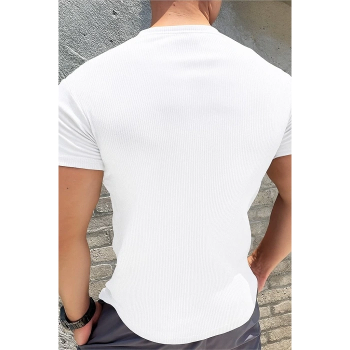 Erkek Kısa Kollu Bisiklet Yaka Burgu Bluz