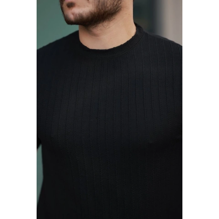 Erkek Kısa Kollu örgü Kumaş Bisiklet Yaka T-shirt