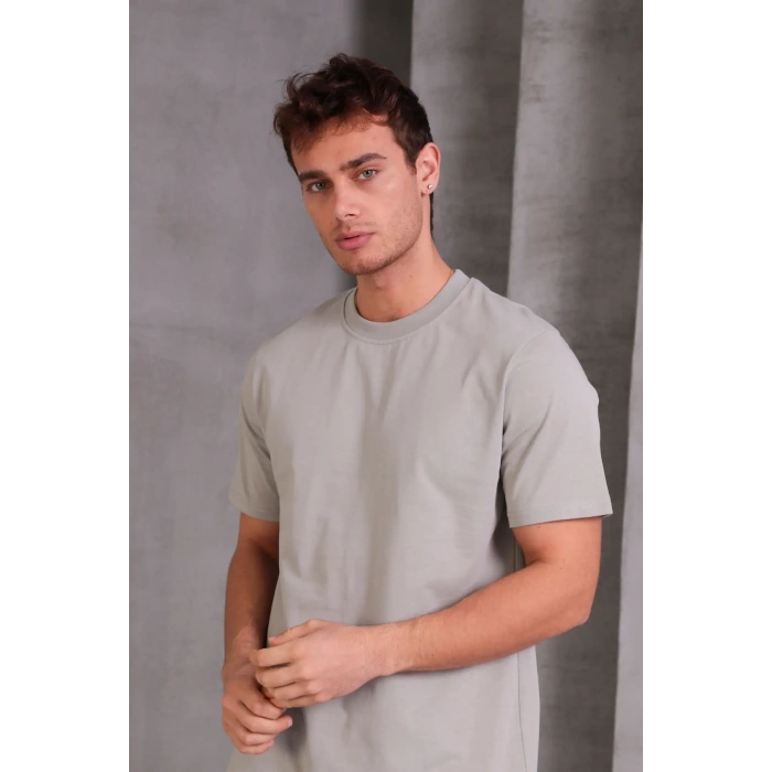 Erkek Relax Fit Bisiklet Yaka %100 Pamuk Rahat Kesim Basic Tişört