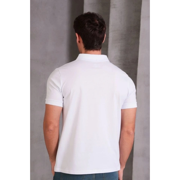 Erkek Slim Fit Pamuklu Yumuşak Doku Nefes Alan Kumaş Yakalı Tişört