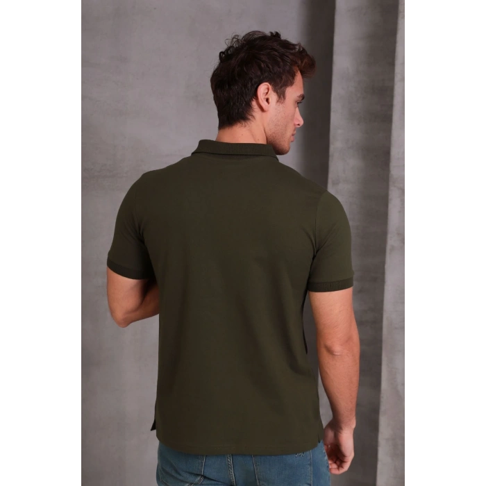 Erkek Slim Fit Pamuklu Yumuşak Doku Nefes Alan Kumaş Yakalı Tişört