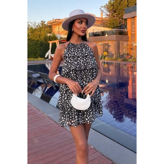 Fırfırlı Şifon Elbise 2905-08