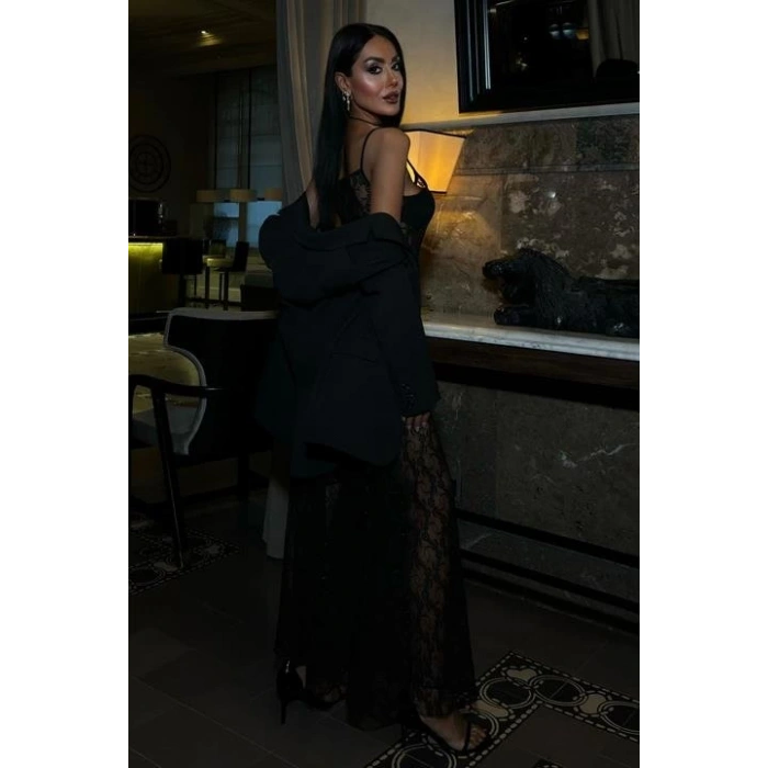 Full Dantel Askılı Elbise 2874