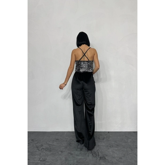 Gümüş Askılı Degaje Bluz