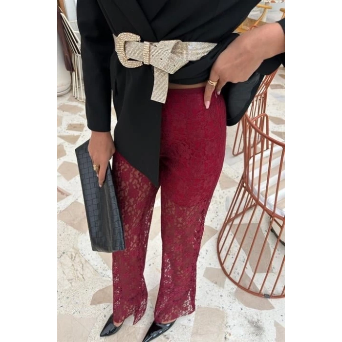 İçi Astarlı Dantel Pantolon 0081