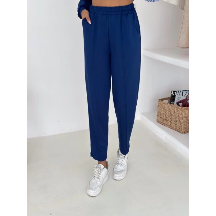 Kadın Gömlek Detay çizgili Yandan Bağlamalı Ikili Takım