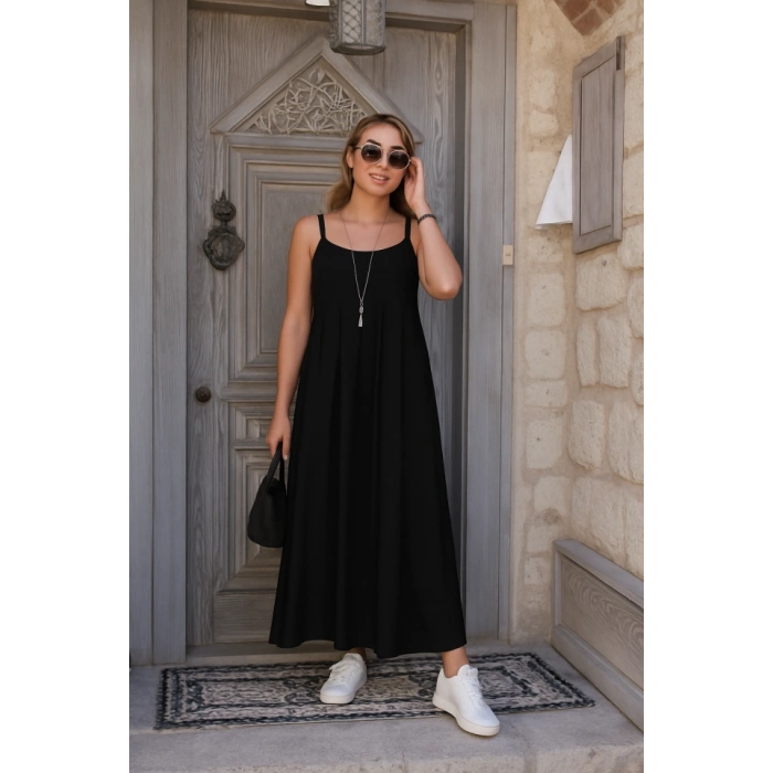 Kadın Ip Askılı V Yakalı Asimetrik Detaylı Aerobin Elbise