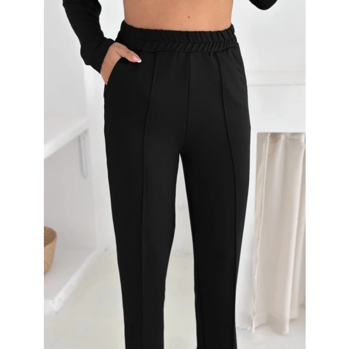 Kadın Kapşunlu Ve Atlet Detaylı Tunik Yüksek Bel Pantolunlu ıkılı Takım