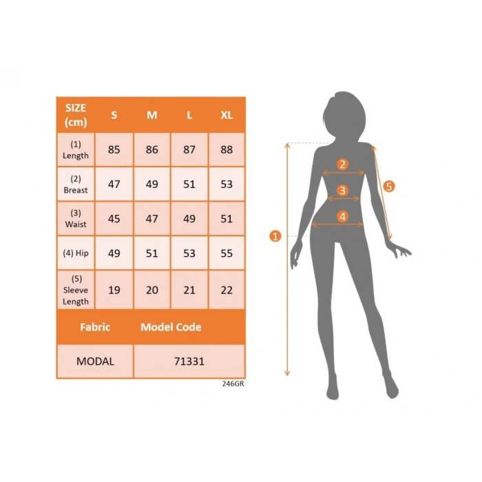 Kadın Kısa Kollu V Yakalı Ribanalı Modal Mini Elbise