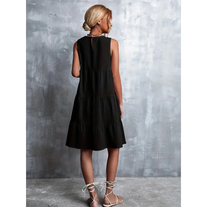 Kadın Sıfır Kol Bisiklet Yaka Aerobin Elbise