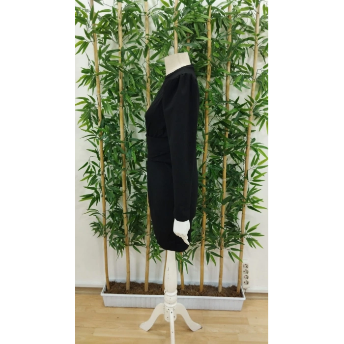 Kadın Uzun Kollu Bisiklet Yaka Bel Kemer Detay Ithal Krep Elbise