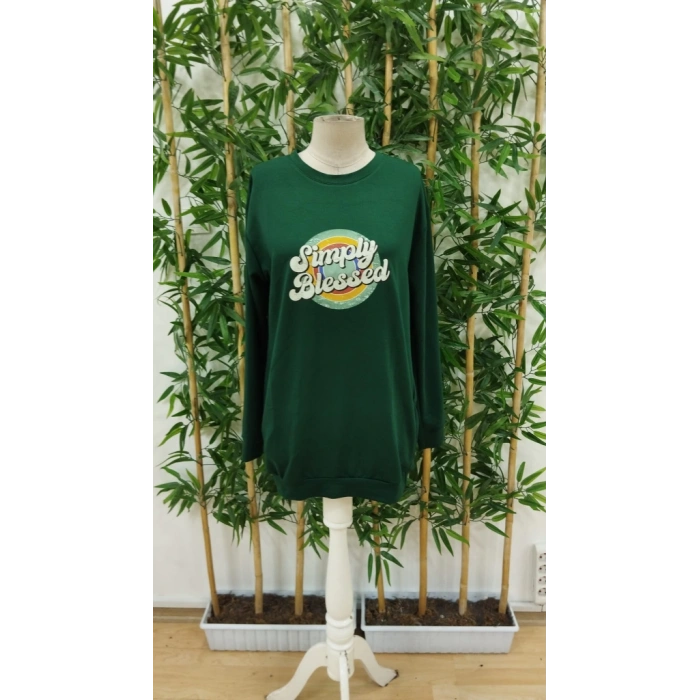 Kadın Uzun Kollu Bisiklet Yaka Yazılı Viskon Iki Iplik Elbise