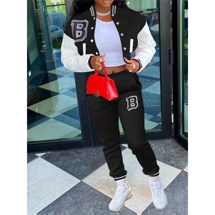 Kadın Uzun Kollu Hakim Yaka önden Düğmeli Ceket Pantolon şardonlu Iki Iplik Ikili Takım