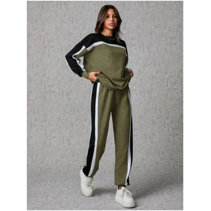 Kadın Uzun Kollu şerit Detay Eşofman Takım