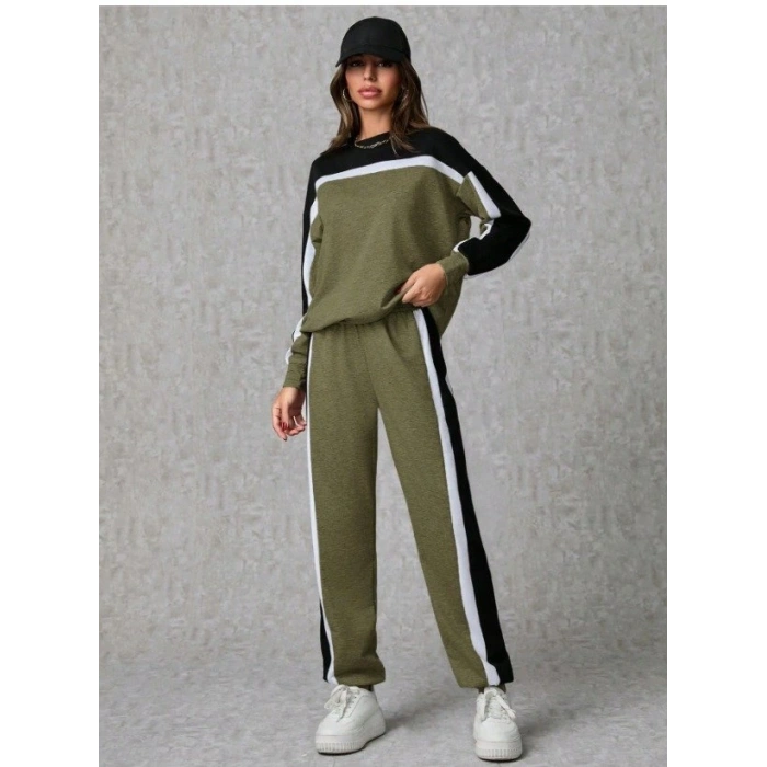 Kadın Uzun Kollu şerit Detay Eşofman Takım